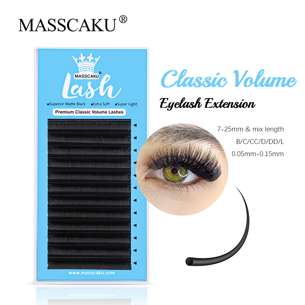 Eyelash Extension Natural Classic - MASSCAKU 0.05/0.07/0.10/0.15mm klasik düzenli kirpik uzatma