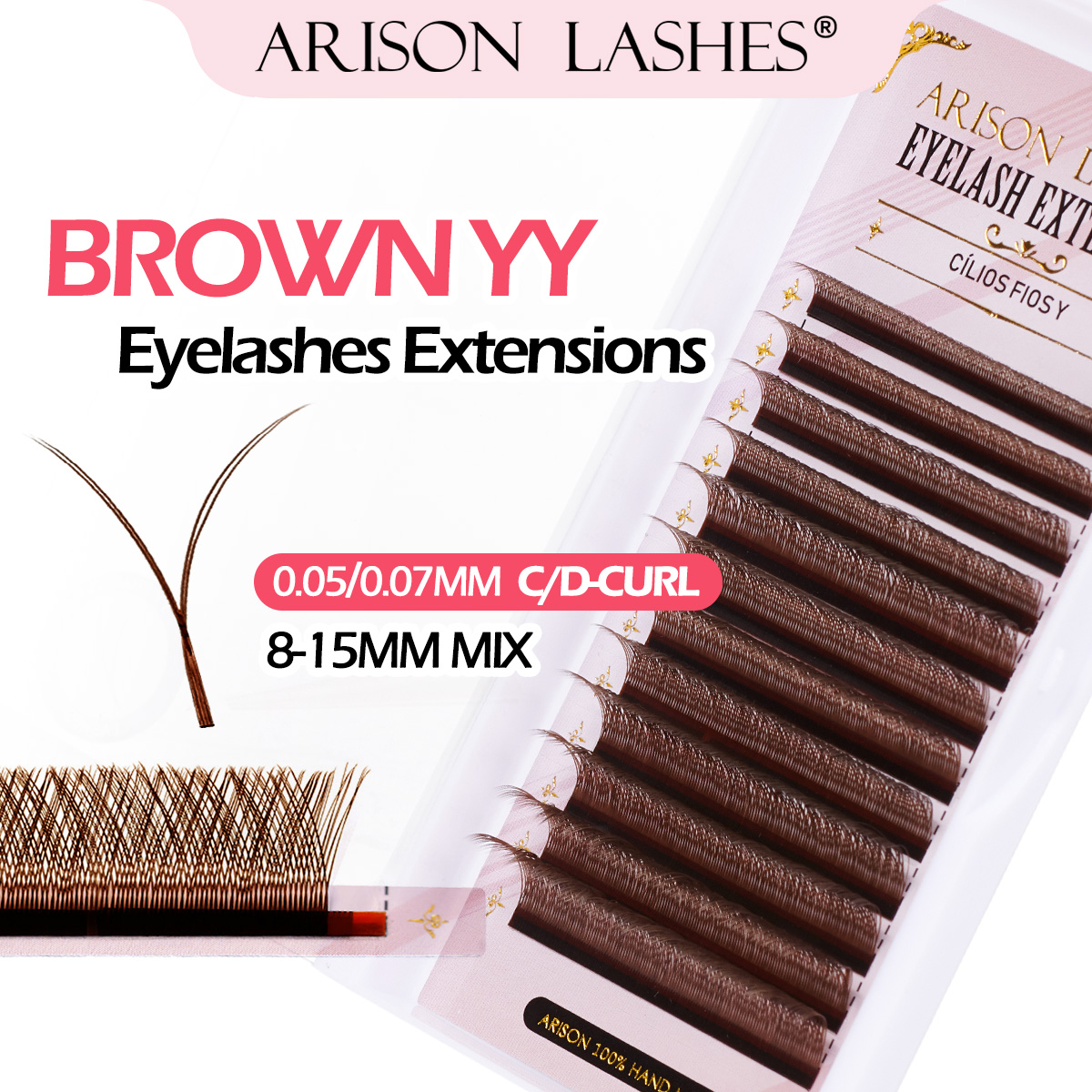 ARISON Kahverengi 2D YY Kirpik - Eyelash Extension Double Volume incelemesi ve fiyatı